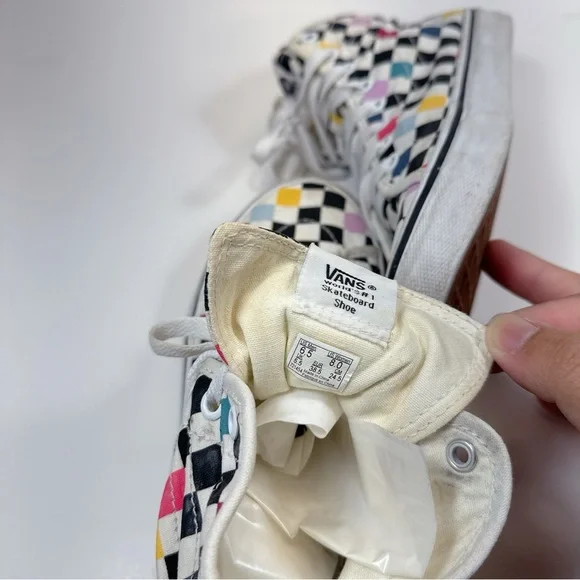 Vans 8 Unisex SK8 Hi Decon High Top Sneakers in Party Checkerboard CN - Picture 12 of 12